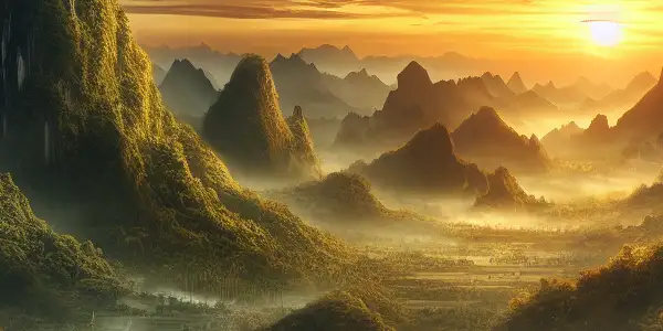 A courageous soldier holds a flower in a mountainous battlefield, with a tank amidst dust and smoke.