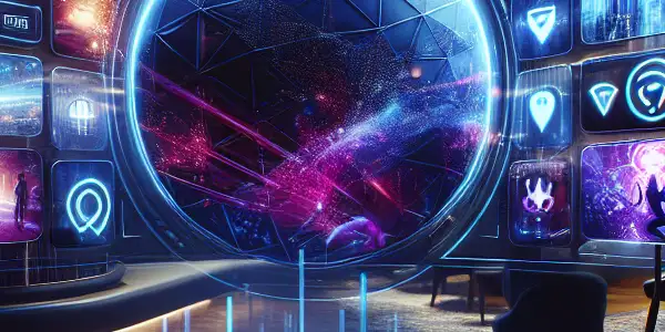 A futuristic online adult entertainment platform featuring a sleek interface with vibrant thumbnails and a luxurious viewing environment.<a href=